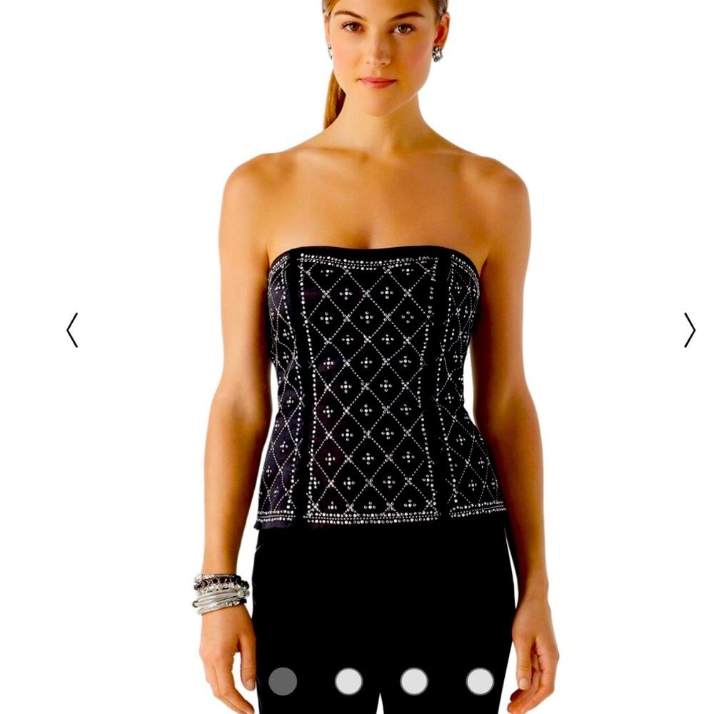 White House black market beaded bustier